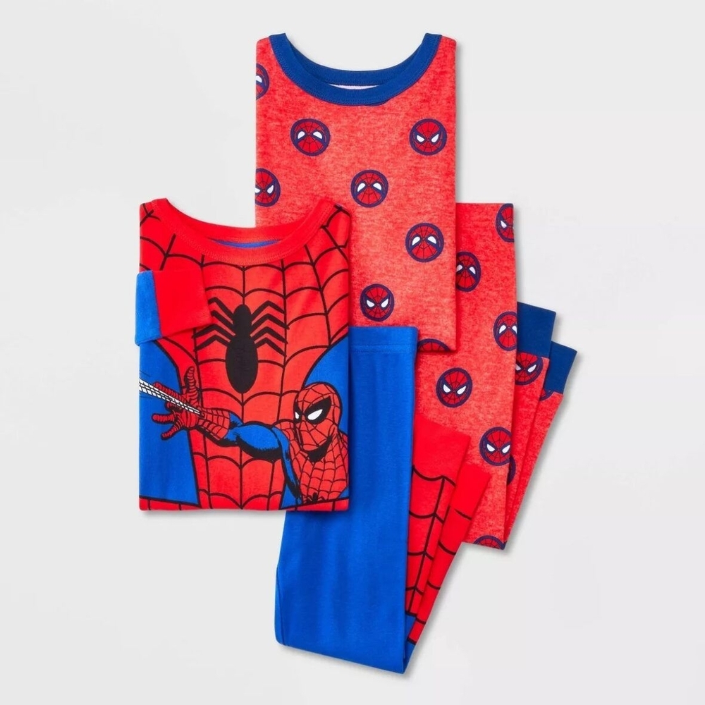 Spider-Man Boy's Superhero Pajamas , 4-Piece Pajama Set,‎ Size 3T
